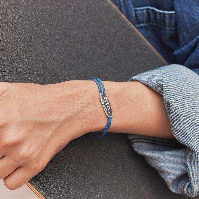 atelier de famille Bracelet planche de surf sur coton ciré