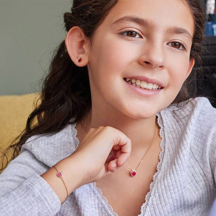 Atelier De Famille Bracelet Pomme D'amour En Plaqué Or