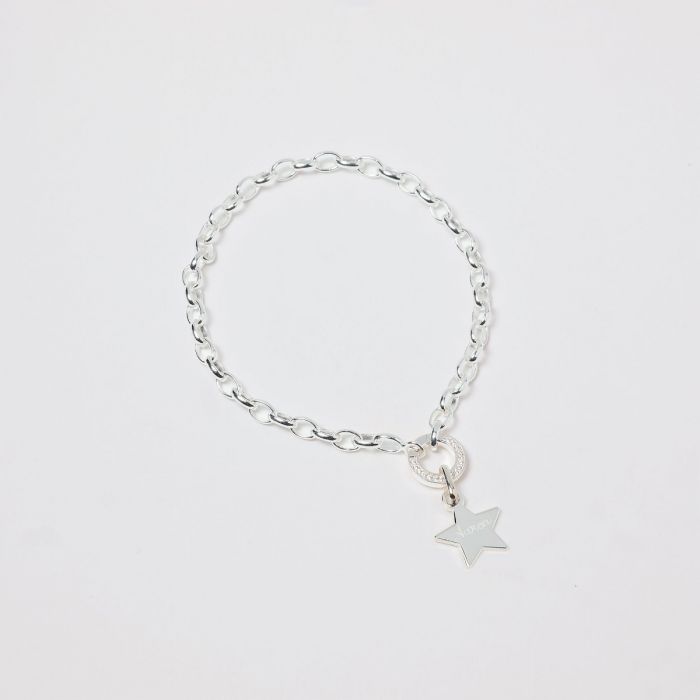 Atelier De Famille Bracelet Smile Sur Chaîne Maillons Ronds Et Mini Breloque Argent