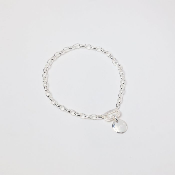 Atelier De Famille Bracelet Smile Sur Chaîne Maillons Ronds Et Mini Breloque Argent