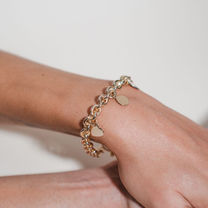 atelier de famille Bracelet Vendôme et mini breloques à composer plaqué Or