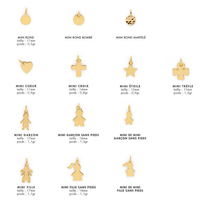 Atelier De Famille Collier 1 Breloque 1 Mini Breloque Sur Lien Coton Plaqué Or