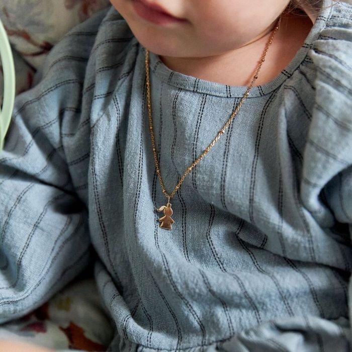 Atelier De Famille Collier 1 Mini Breloque Sur Chaîne Perlée Plaqué Or