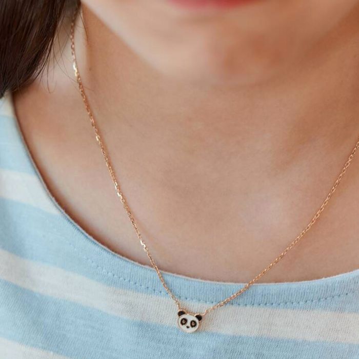 Atelier De Famille Collier Didou Le Panda En Plaqué Or