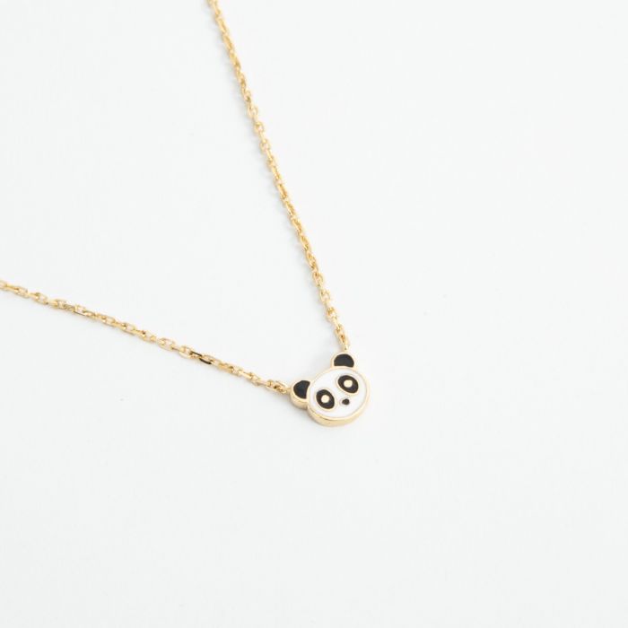 atelier de famille Collier Didou le panda en Plaqué or atelier de famille Collier Didou le panda en Plaqué or