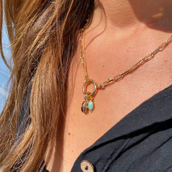 Atelier De Famille Collier Héra Gris-gris Et Pierre Baroque En Option