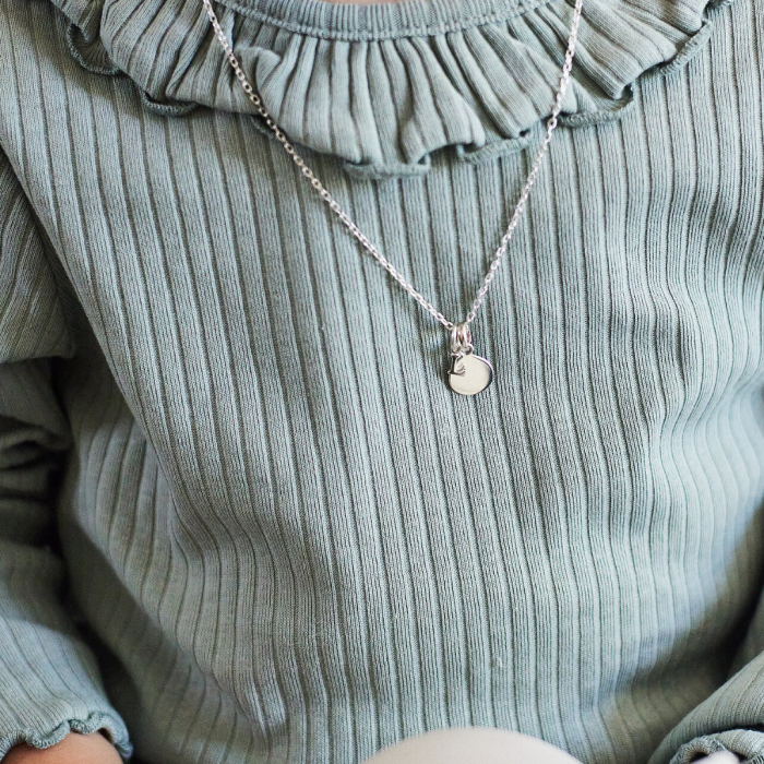 Atelier De Famille Collier Lettre Et Mini Rond Argent Massif