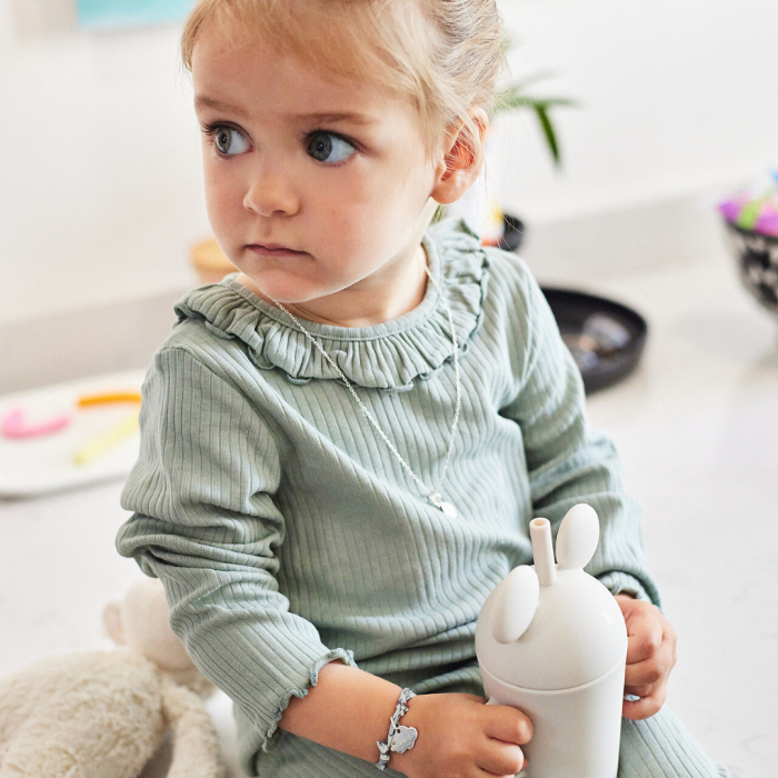 Atelier De Famille Collier Lettre Et Mini Rond Argent Massif