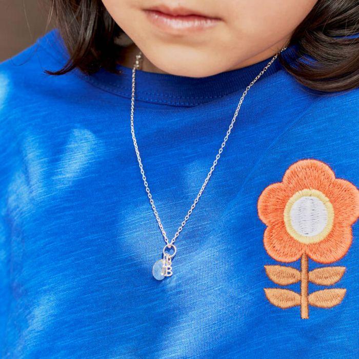 Atelier De Famille Collier Lettre Et Mini Rond Argent Massif