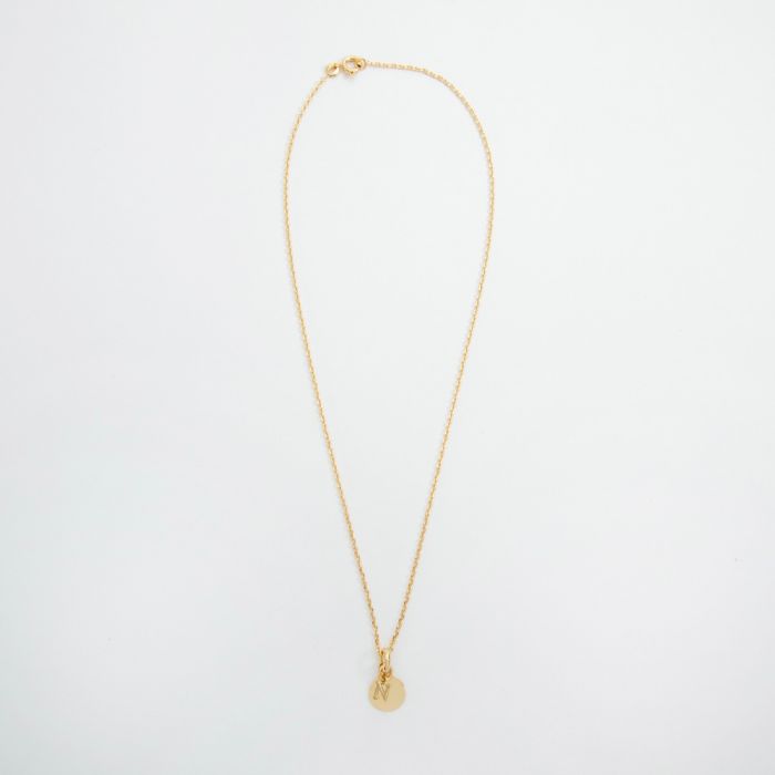 Atelier De Famille Collier Lettre Et Mini Rond Plaqué Or