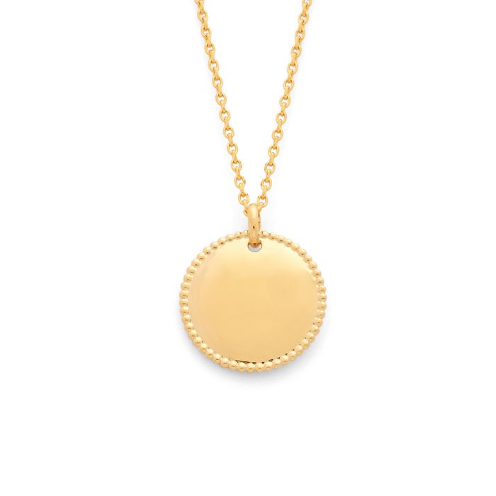 atelier de famille Collier médaille perlée sur chaîne maille forçat atelier de famille Collier médaille perlée sur chaîne maille forçat