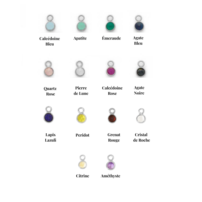 Atelier De Famille Collier Mini Ancre Pierre Et Petite Médaille Sur Chaîne Argent