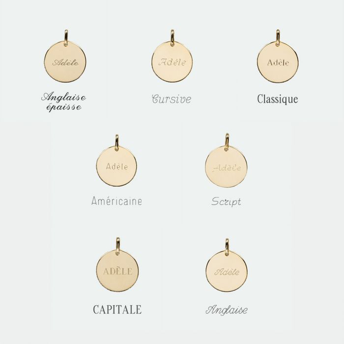 Atelier De Famille Collier Petite Médaille Plate Et Nacre Fine Sur Chaîne Forçat Plaqué Or (gravure Joaillier)