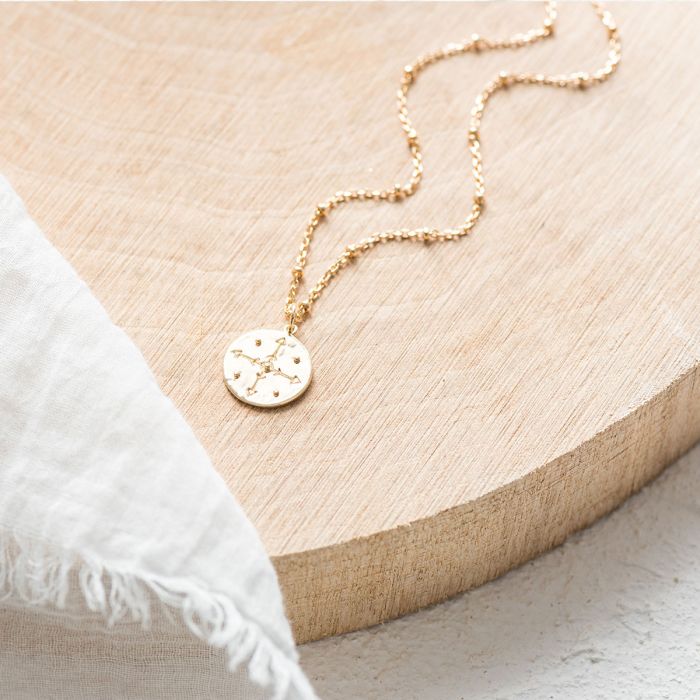 Atelier De Famille Collier Rose Des Vents Sur Chaîne Maille Perlée