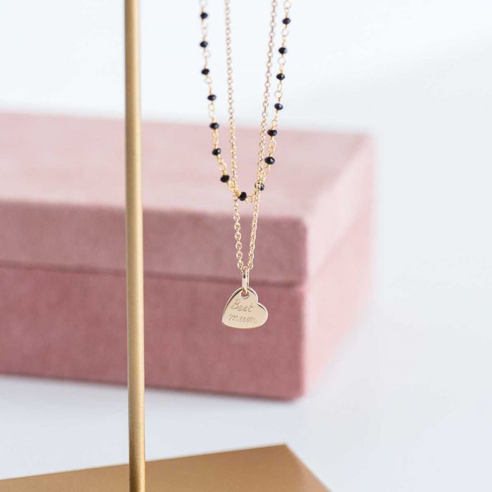 Atelier De Famille Double Collier Chaîne Maille Forçat Et Pierres Fines