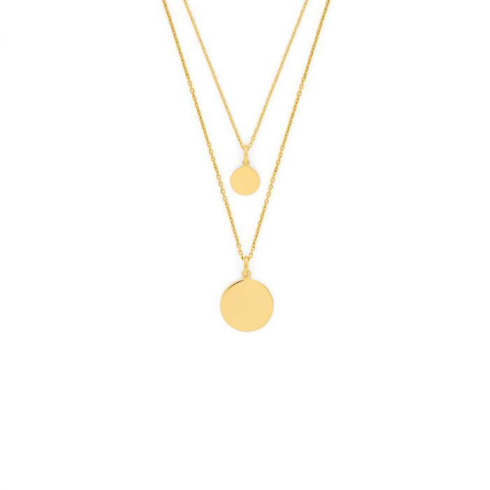 atelier de famille Duo de médailles sur chaînes courtes plaqué Or atelier de famille Duo de médailles sur chaînes courtes plaqué Or