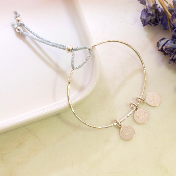 Atelier De Famille Jonc Fin Martelé Et Lien Pailleté à Composer Plaqué Or