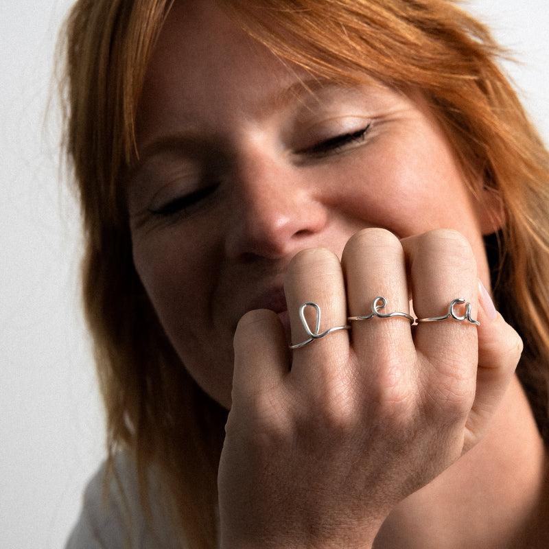 Atelier Paulin Bague Originale Initiale - Argent