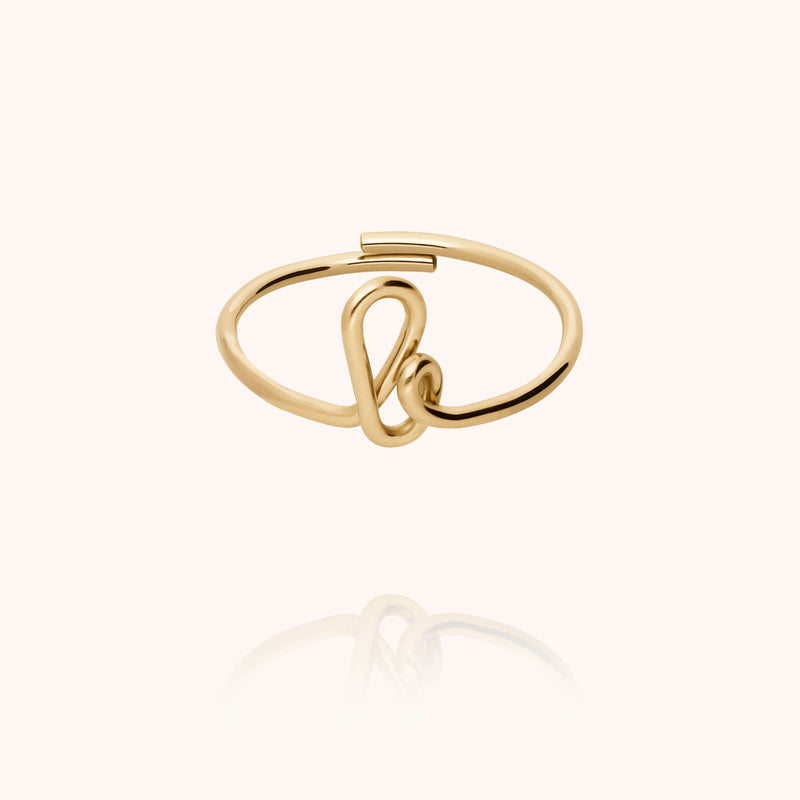 Atelier Paulin Bague Originale Initiale - Or Jaune Laminé