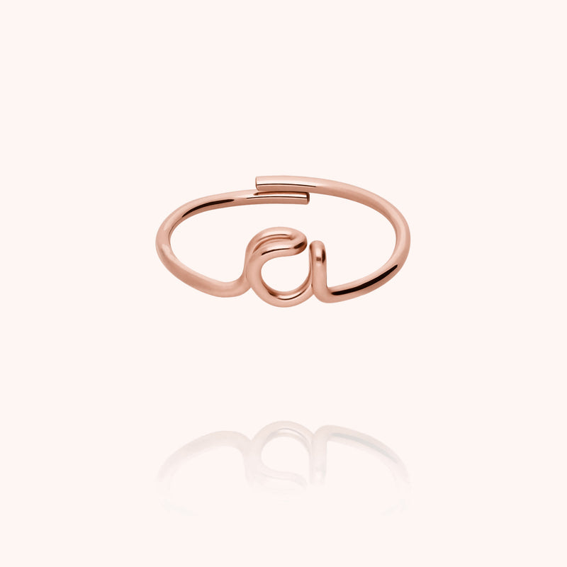 Atelier Paulin Bague Originale Initiale - Or Rose Laminé