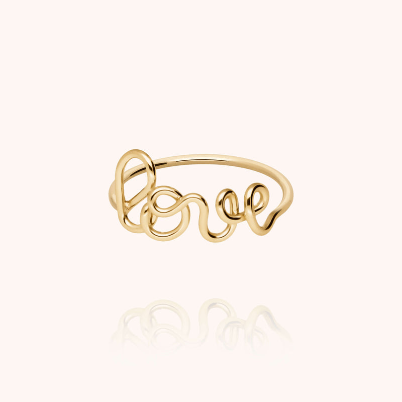 atelier paulin Bague Originale Love - or jaune laminé