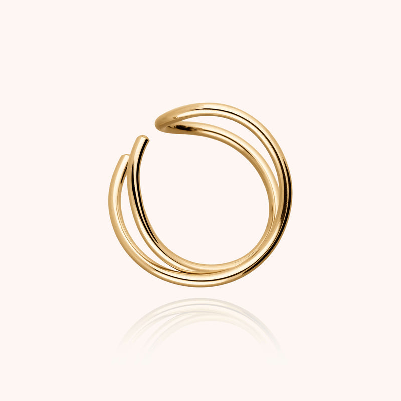 Atelier Paulin Bague Outline Lettre L - Or Jaune Laminé