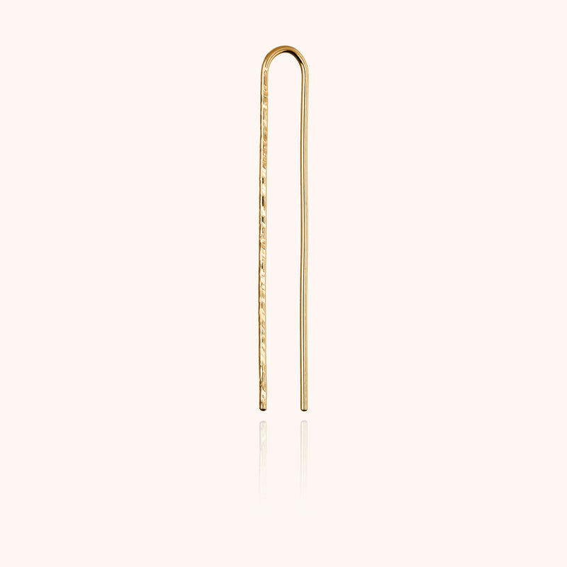 atelier paulin Boucle d'Oreille U Daphné Martelée - or jaune laminé