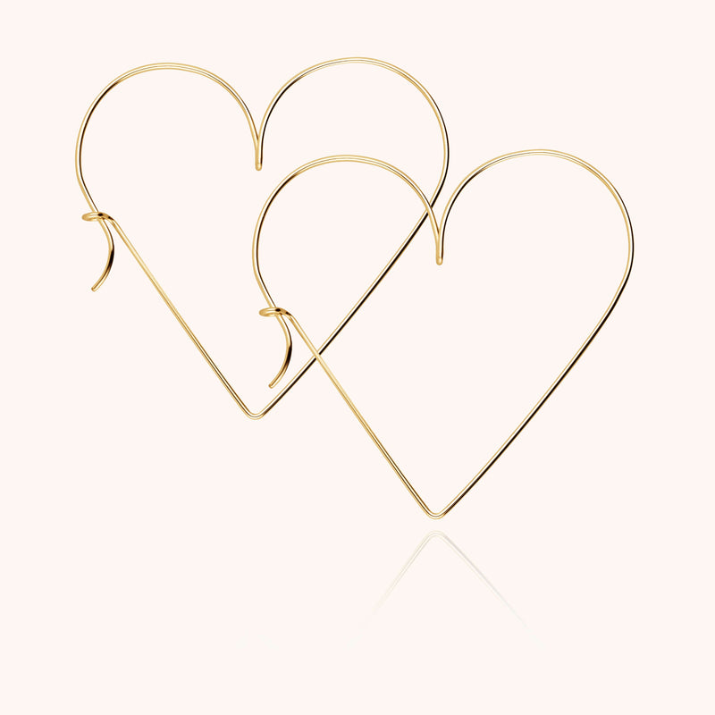 atelier paulin Boucles d'Oreilles Coeur Nude - or jaune laminé