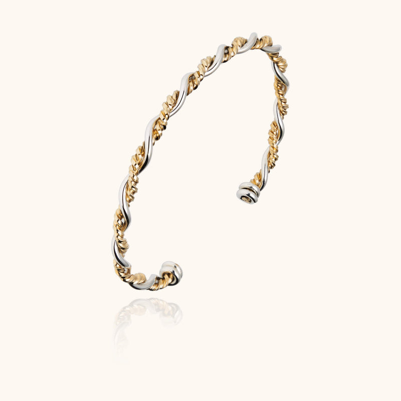 atelier paulin Bracelet Bramble Bichrome - or jaune laminé et argent