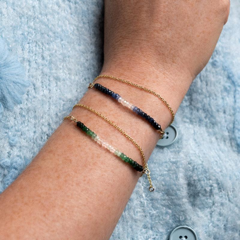 Atelier Paulin Bracelet Chaîne Double Tour - Saphir Bleu