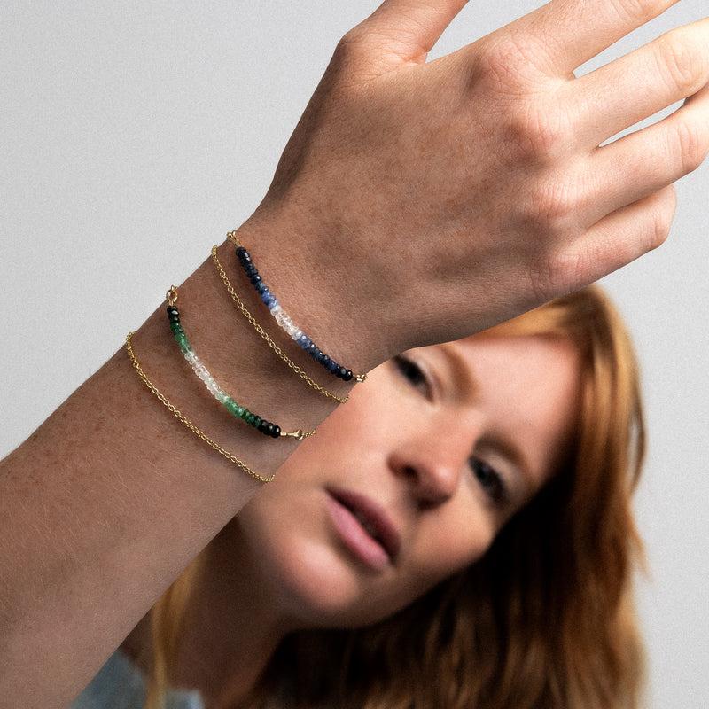 Atelier Paulin Bracelet Chaîne Double Tour - Saphir Bleu