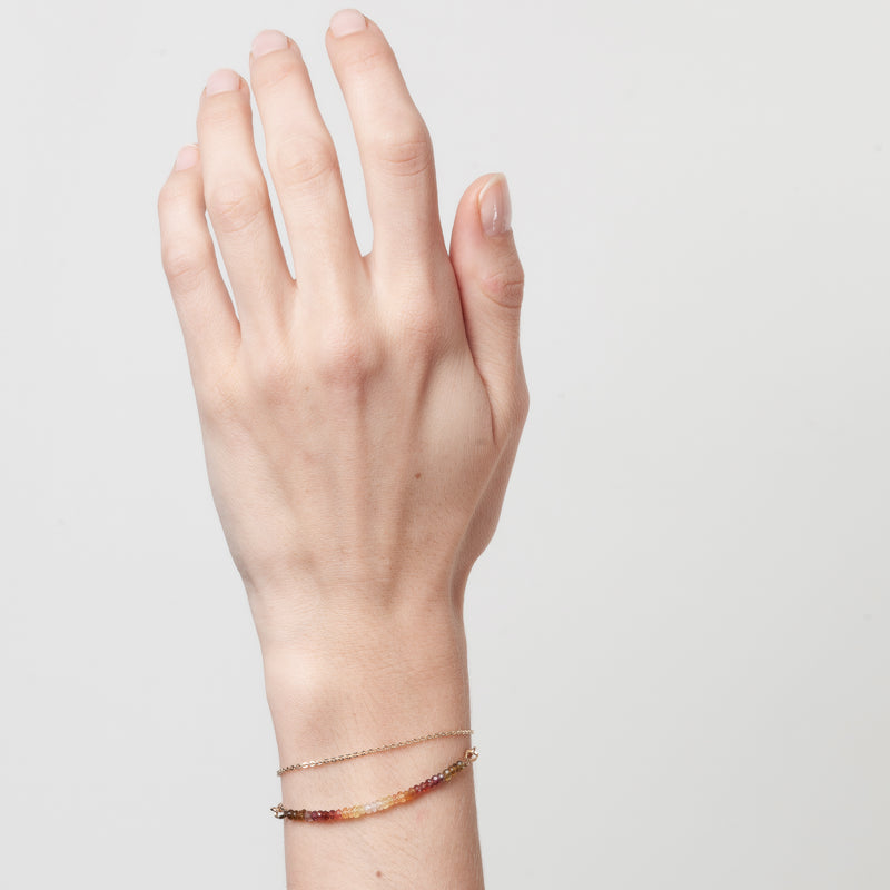 Atelier Paulin Bracelet Chaîne Double Tour - Saphir Fauve