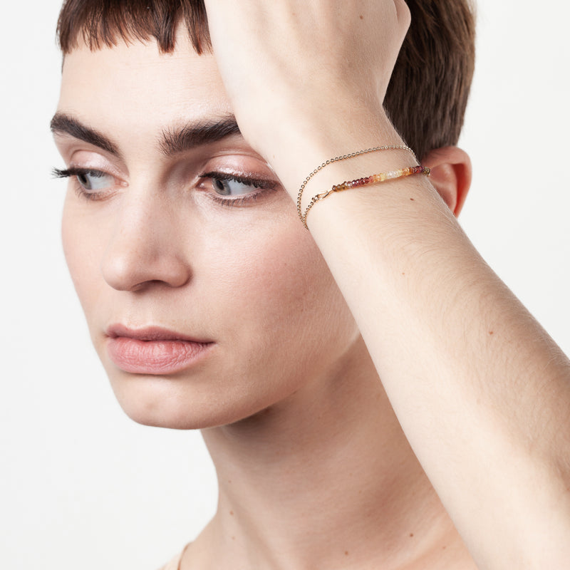 Atelier Paulin Bracelet Chaîne Double Tour - Saphir Fauve