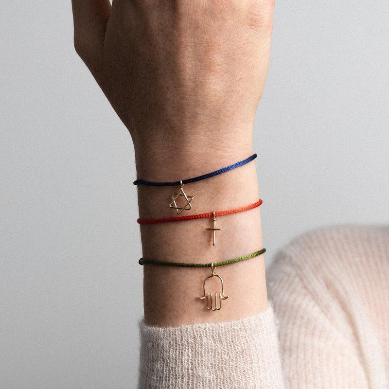 Atelier Paulin Bracelet Cordon Charms Symbolic - Main De Fatma