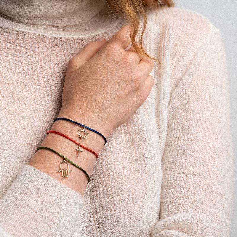 Atelier Paulin Bracelet Cordon Charms Symbolic - Main De Fatma