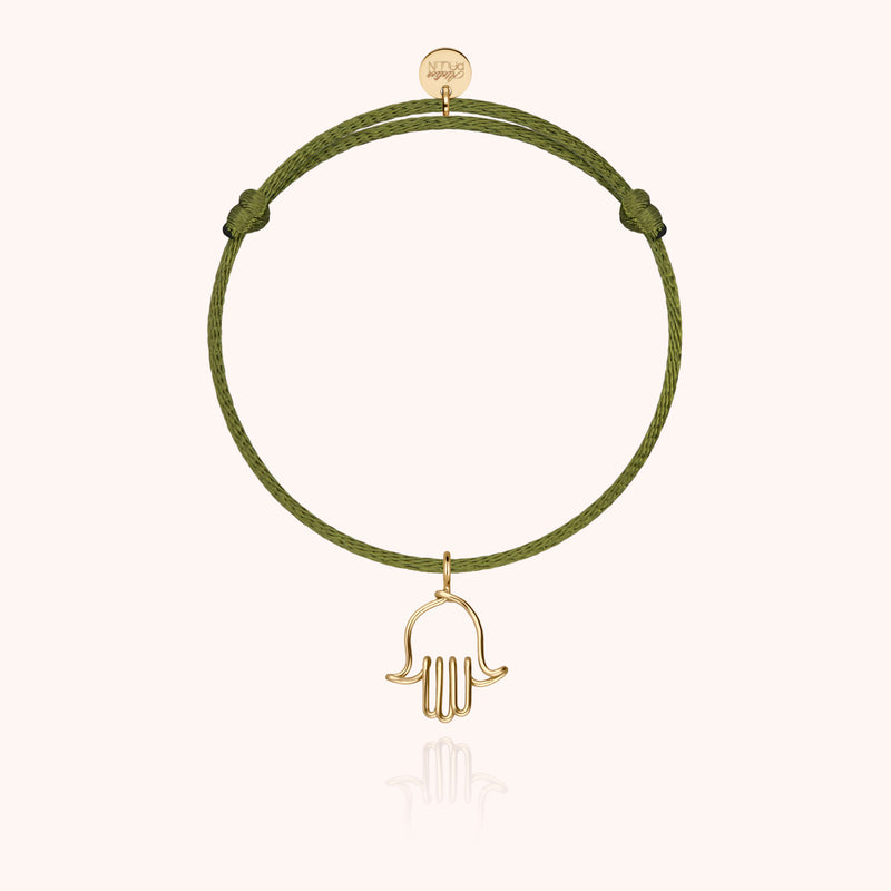atelier paulin Bracelet Cordon Charms Symbolic - main de Fatma
