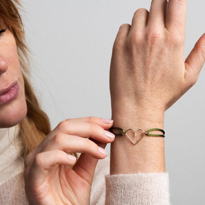 Atelier Paulin Bracelet Cordon Coeur - Or Jaune Laminé