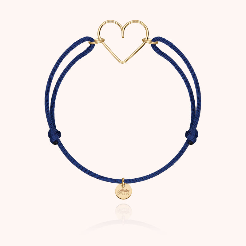 Atelier Paulin Bracelet Cordon Coeur - Or Jaune Laminé