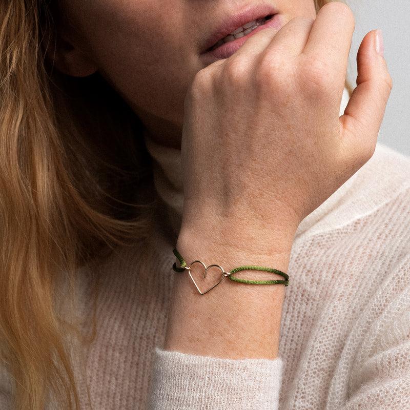 Atelier Paulin Bracelet Cordon Coeur - Or Jaune Laminé