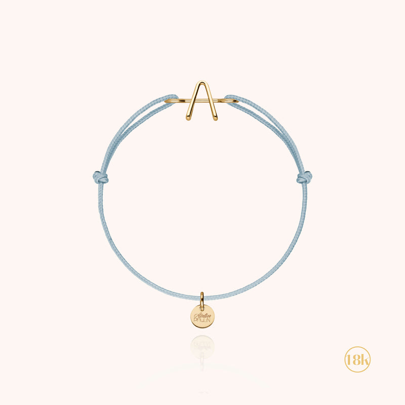 atelier paulin Bracelet Cordon Initiale Enfant - or jaune 750/1000