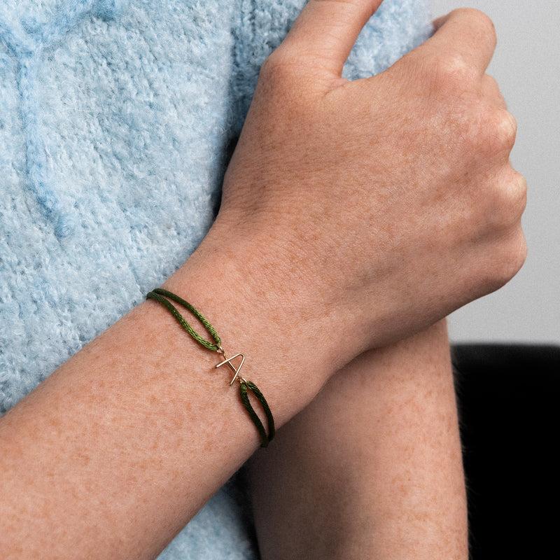 Atelier Paulin Bracelet Cordon Initiale - Or Jaune 750/1000
