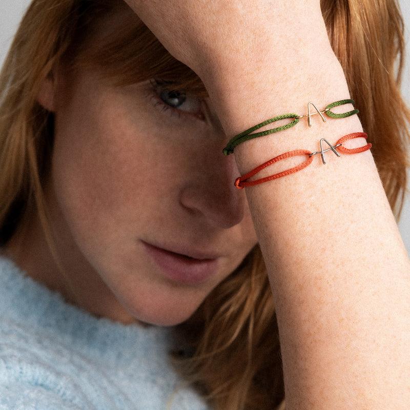 Atelier Paulin Bracelet Cordon Initiale - Or Jaune 750/1000