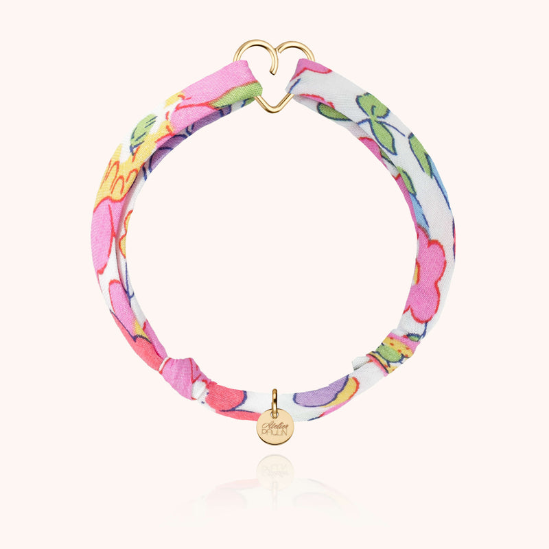 Atelier Paulin Bracelet Cordon Liberty Coeur Enfant - Or Jaune Laminé