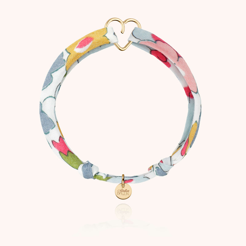 atelier paulin Bracelet Cordon Liberty Coeur Enfant - or jaune laminé