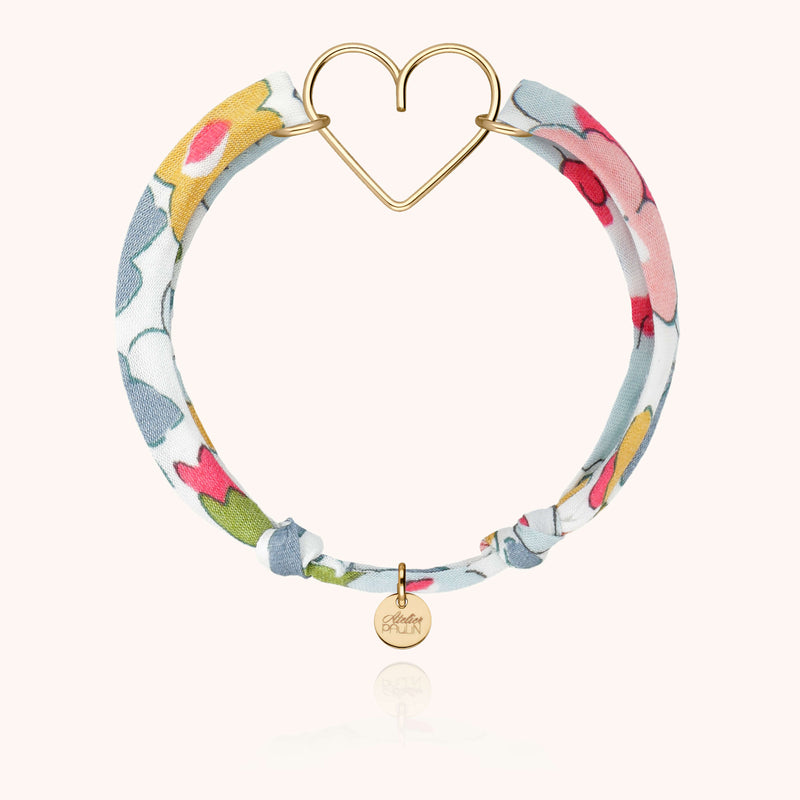 Atelier Paulin Bracelet Cordon Liberty Coeur - Or Jaune Laminé