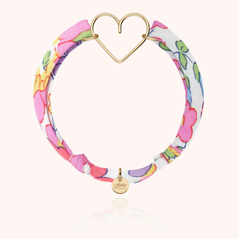 atelier paulin Bracelet Cordon Liberty Coeur - or jaune laminé