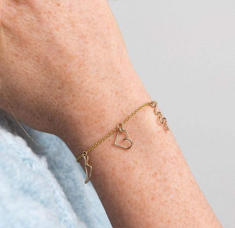 Atelier Paulin Bracelet Dare To Love Me - Bracelet Charms Passion En Or Laminé