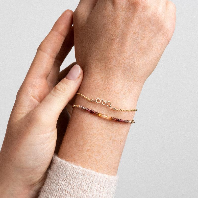 Atelier Paulin Bracelet Double Tour Personnalisé - Saphir Fauve