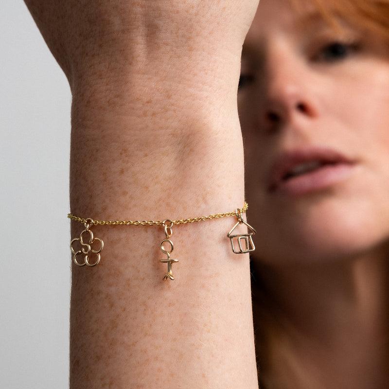 Atelier Paulin Bracelet Dream Big - Bracelet Charms Enfance En Or Laminé
