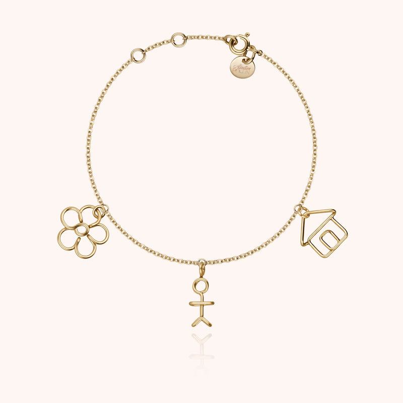 Atelier Paulin Bracelet Dream Big - Bracelet Charms Enfance En Or Laminé